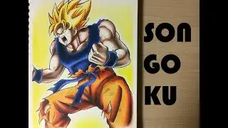 Speed Drawing Songoku from Dragon Balls