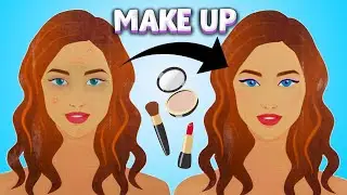 ASMR Makeup for Girl with PAPER COSMETICS | Paper dolls