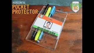 Pocket Protector with Horizontal ID Badge Holder - Pen Organizer Sleeve by Specialist ID (PPL635-GT)