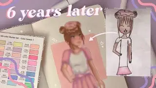 REDRAWING my OLD ART // 2017 vs 2023 🍰