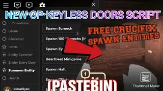 Roblox NEW KEYLESS DOORS GUI Script - Vanta Hub 🔥 FREE Crucifix, Entity Spawn & Badges! ( Pastebin)