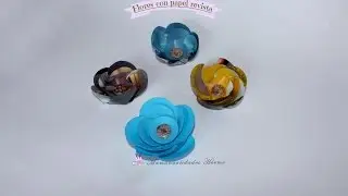 Flores con papel de revista