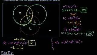 Find Cardinality Using Venn Diagrams