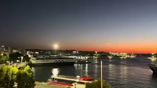 PIRAEUS TOWER - Third floor restaurant by night
