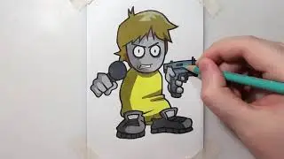 Drawing of Gabe from Friday Night Funkin Madness Vandalization Mod