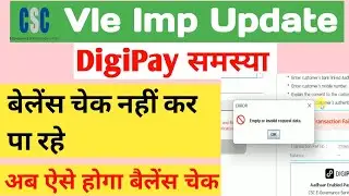 Digipay Balance Check nahin ho raha || June 2022 Digipay balance check error || Digipay timeout Vle