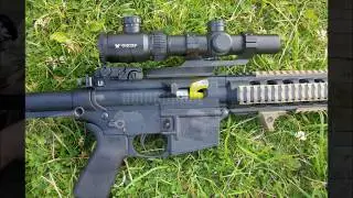 Smith & Wesson M&P 15-22 suppressed.