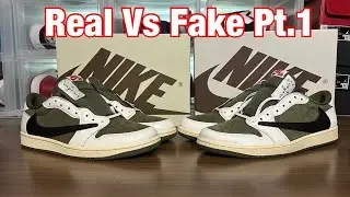Air Jordan 1 Low X Travis Scott Medium Olive Real Vs Fake Review