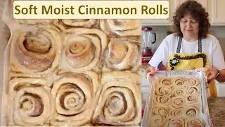 The BEST Moist Cinnamon Rolls with Powdered Sugar Icing