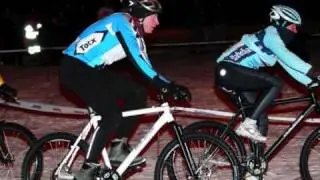 ice speedway op mountainbikes bij RWV de Spartaan.