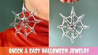 DIY Halloween Spider Web Jewelry with UV Resin