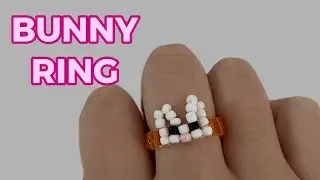 How to make a beaded BUNNY RING for EASTER! | Easy tutorial for beginners
