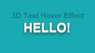 3D Text animation effect using css