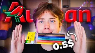 ЦВЕТНЫЕ КАРАНДАШИ ИЗ АШАНА ЗА 0.5$ ХУДШИЙ АРТ МАТЕРИАЛ