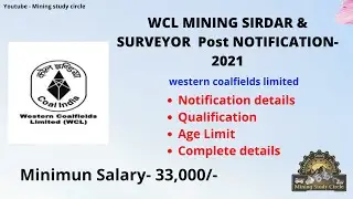 WCL Recruitment 2021 |  mining diploma | surveyor job notification 