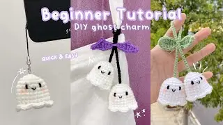 How to Crochet a Ghost Charm 👻 phone charm⋆headphones accessory⋆bag charm l Beginner Tutorial