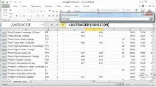 AVERAGEIF function in Excel 2010
