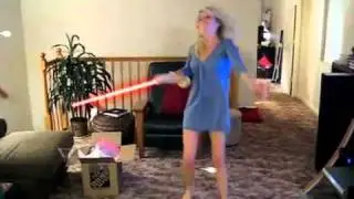 Girl Jedi Lightsaber Cum Fighter