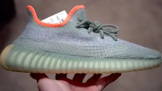 YEEZY BOOST 350 DESSERT SAGE on feet