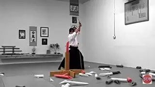 Cutting with Shinwa Odachi after shortening handle to 16
