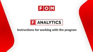 F-ANALYTICS. Instructions for working with the program