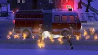Sims 2- Fire truck on Fire