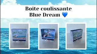 TUTO SCRAP boîte coulissante Blue Dreams j’adoreee + Pop Up 🤩🌊💙