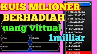 aplikasi Kuis milioner berhadiah uang virtual senilai 1 miliar rupiah