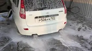 ВЫХЛОП НА ЛАДУ КАЛИНУ!МОЙКА!ПЕНА!