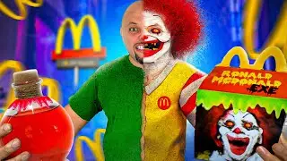 HE TURNED INTO RONALD MCDONALD...