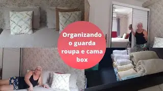 Organizando o guarda roupa de casal[ e também a cama box]