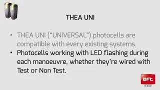 Bft Photocells | Thea Uni (EN)
