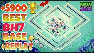 COC NEW BEST (BH7) ⚔Builder Hall 7 Base W/PROOF Anti 1/2 Star Layout Trophy Base With Replay 2017