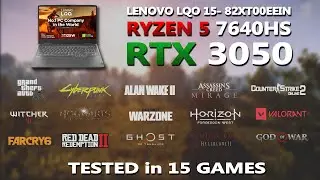 LENOVO LOQ 15- Ryzen 5 7640HS + RTX 3050 6GB Gaming Benchmark Test | Tested in 15 Games |