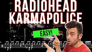 Radiohead - Karma Police - Drum cover (with scrolling drum score)
