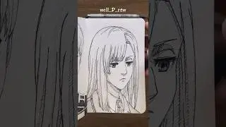 [ASMR] Drawing Annie 🏃🏼‍♀️ - Attack on Titan #satisfying #shorts #asmr