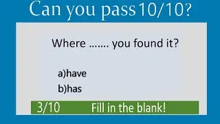 Can you pass 10/10? Grammar Test | English Grammar Quiz