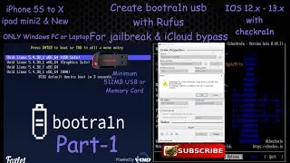 How to create iCloud Bypass bootra1n checkra1n jailbreak USB for iPhone iPad ipod [Part-1]