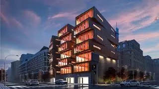 Apartment Night Exterior Rendering with V-ray 6 & 3Ds Max | Uncover Free Material Library Secrets!