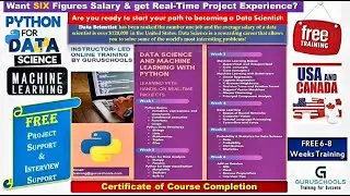 Python Data Science Course - FREE Training, Interview and Project Support at GuruSchools - Day 2