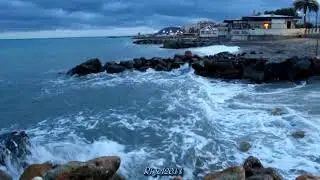 Tramonto invernale sulla spiaggia di Albenga (SV) - 01/01/2018