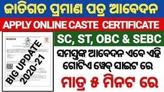 How to apply Caste Certificate in Odisha |Caste Certificate Online Apply |SC,ST,OBC,SEBC Certificate