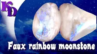 Faux rainbow moonstone - polymer clay tutorial 338
