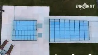 Double Diamant Overflow PPline pool with  PRESTIGEline pool covers.