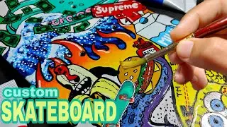 CUSTOMIZING MY SKATEBOARD!! (SATISFYING)