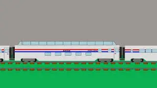 Amtrak Train Passing In Dark Clouds