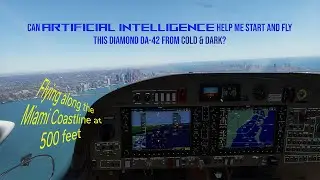 X-Plane 12: Artificial Intelligence-Sightseeing along the Miami FL. coastline in the Diamond DA-42