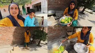Gaon Ke Desi Style Mein Shimla Mirch Ki Sabji || Pal Family Vlogs