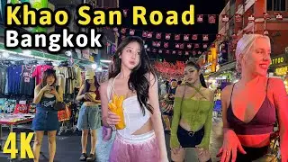 KHAO SAN ROAD BANGKOK NIGHTLIFE : BANGKOK STREET FOOD- FREELANCERS -KHAO SAN ROAD 2023 
