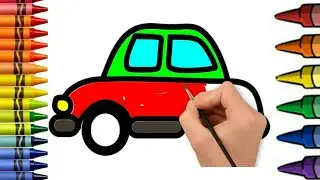 easy car drawing for kindergarten-kids drawing easy-draw a car and color it  kids and toddlers